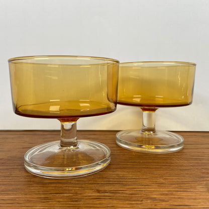 Vintage Luminarc dessert glazen Amber