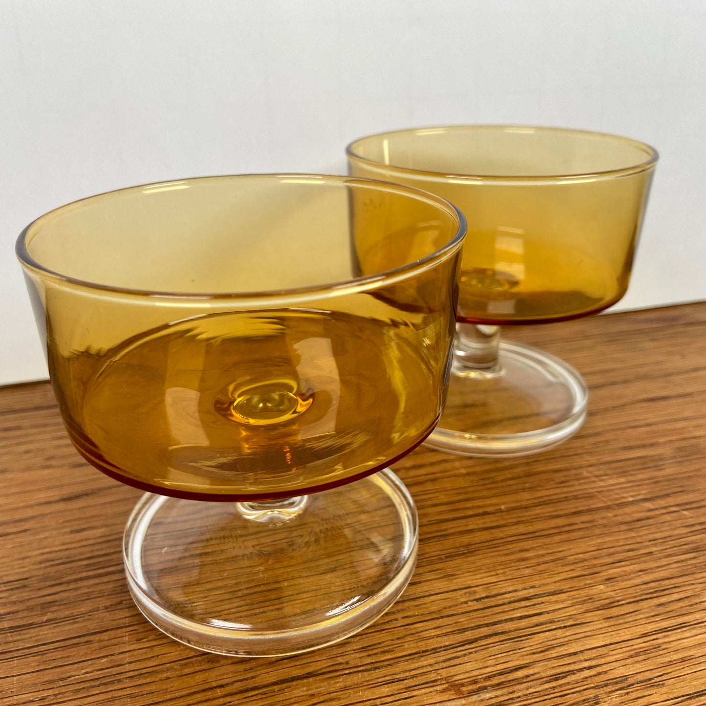 Vintage Luminarc dessert glazen Amber