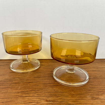 Vintage Luminarc dessert glazen Amber