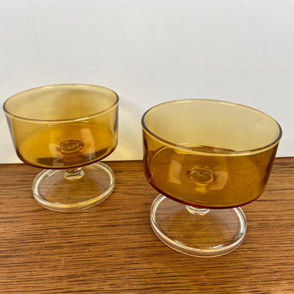 Vintage Luminarc dessert glazen Amber