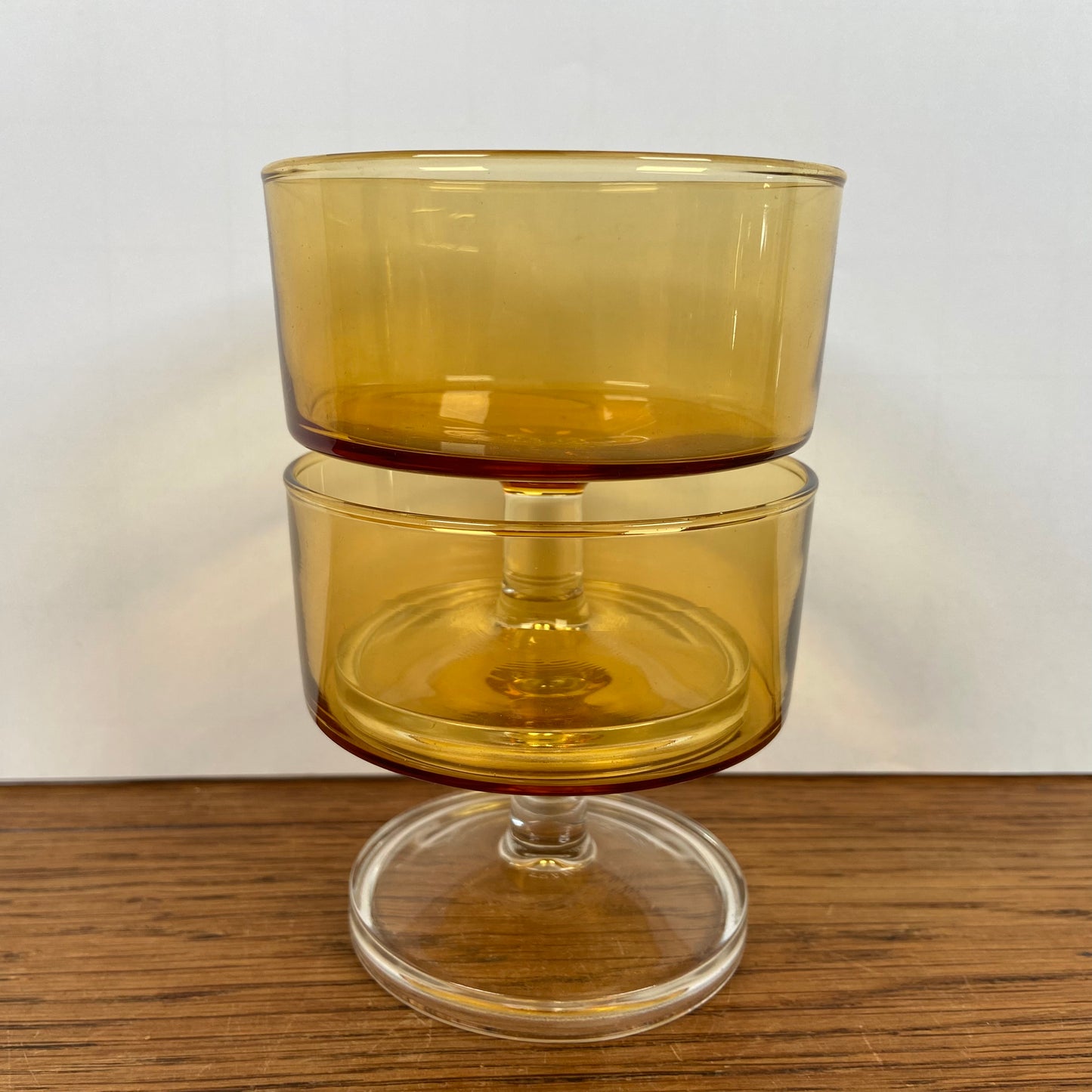 Vintage Luminarc dessert glazen Amber