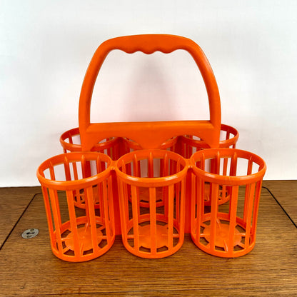 Vintage plastic flessenrek oranje