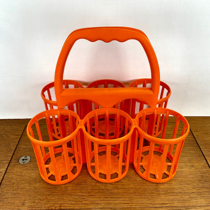 Vintage plastic flessenrek oranje