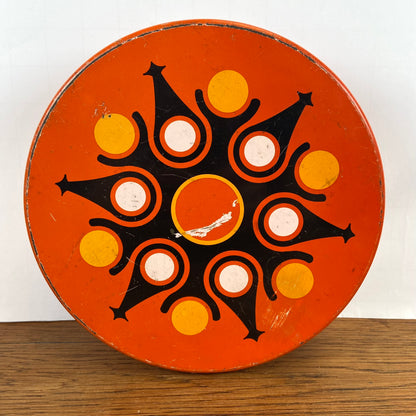 Vintage koekjesblik oranje