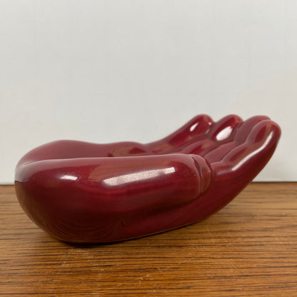 Vintage handje bordeaux rood