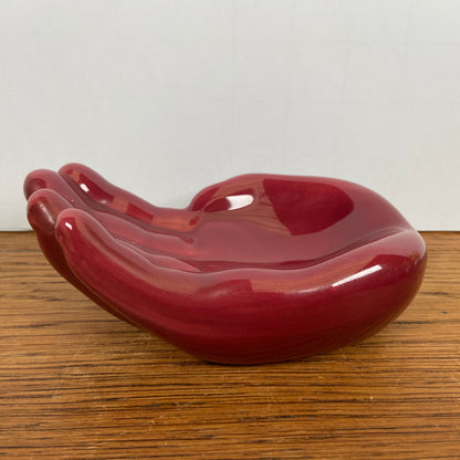 Vintage handje bordeaux rood