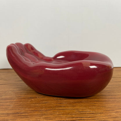 Vintage handje bordeaux rood