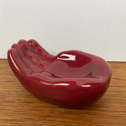 Vintage handje bordeaux rood