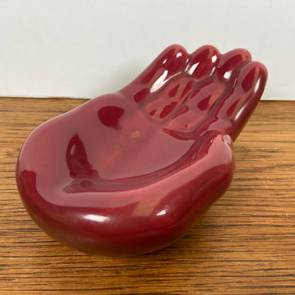 Vintage handje bordeaux rood