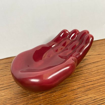 Vintage handje bordeaux rood