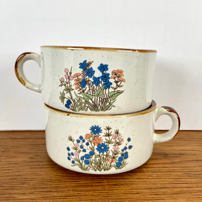 Vintage soepkommen wilde bloemen
