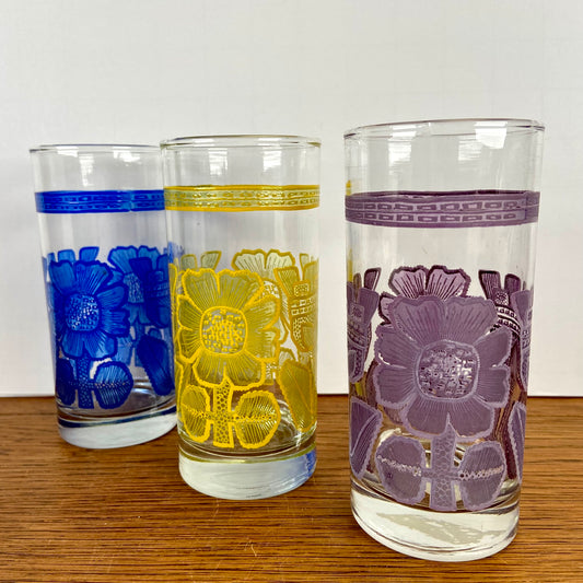 3 vintage glazen