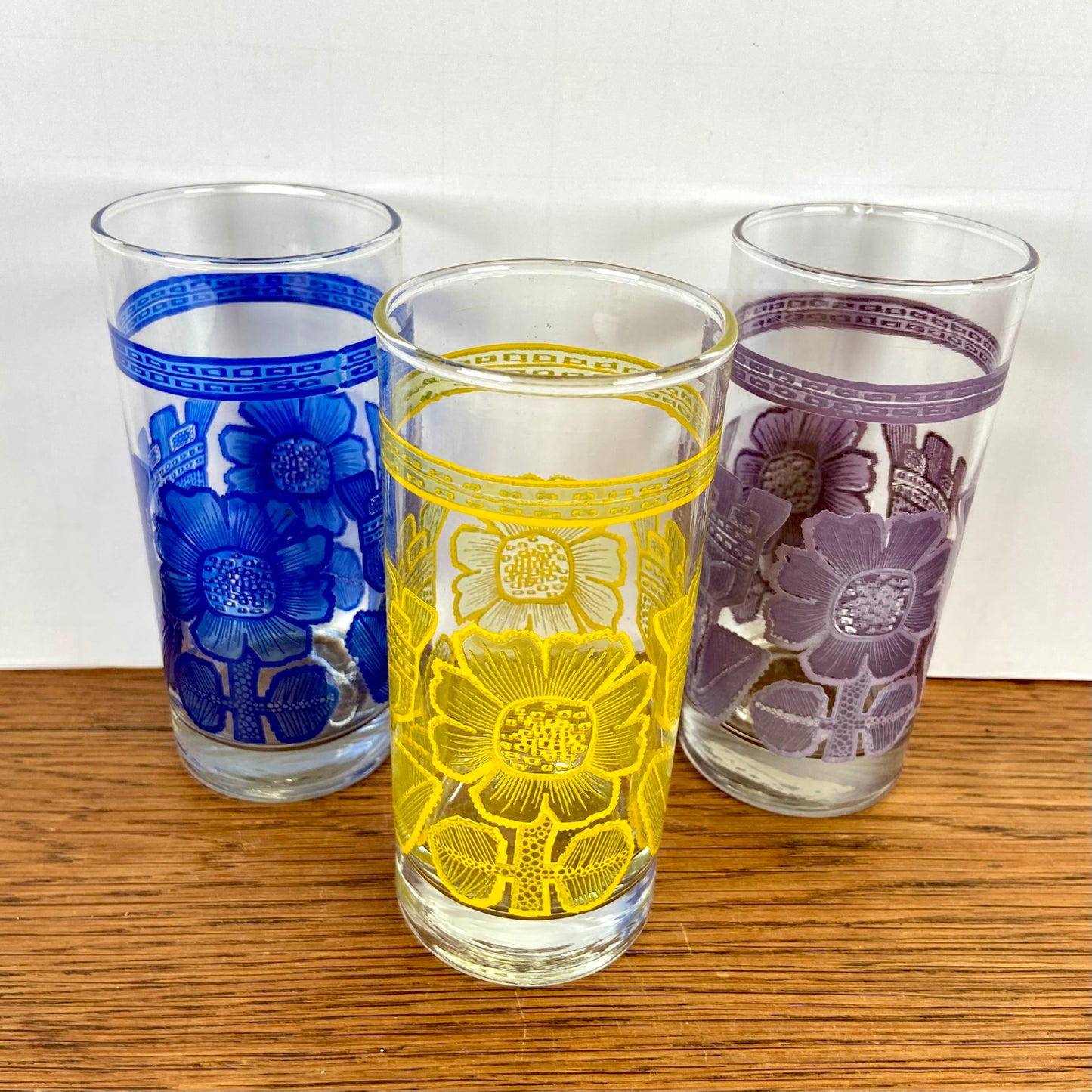 3 vintage glazen