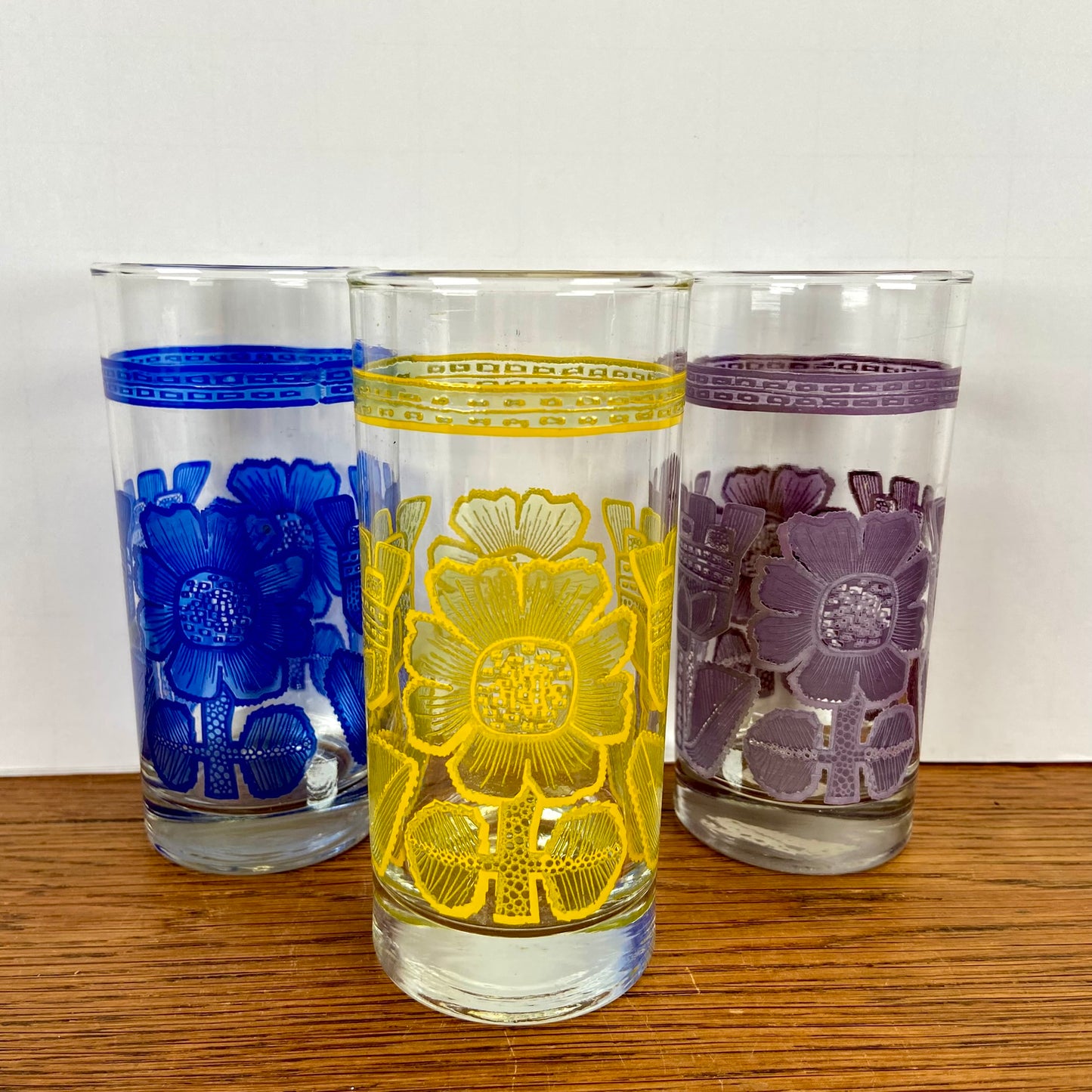 3 vintage glazen