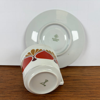 Vintage kop en schotel rood