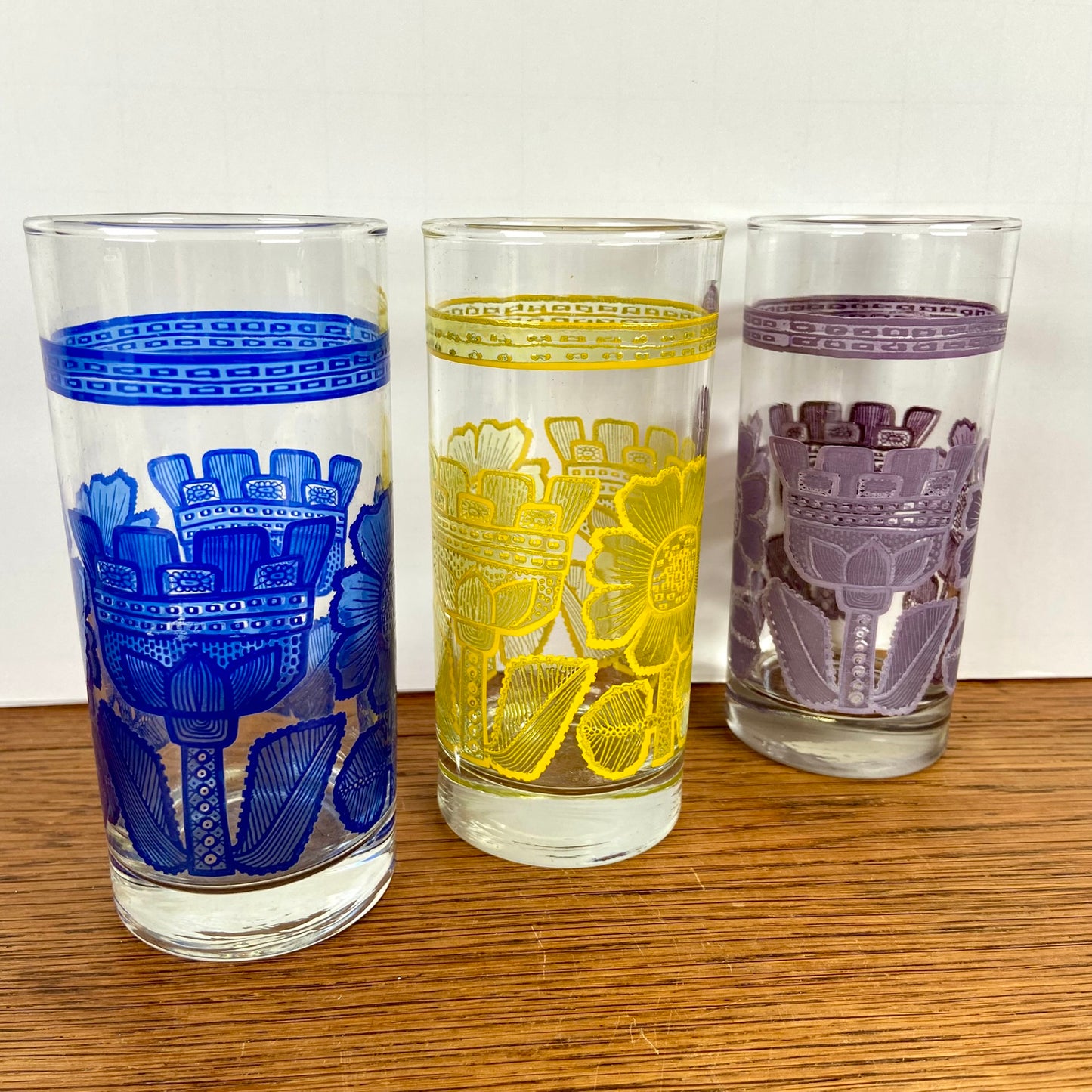 3 vintage glazen