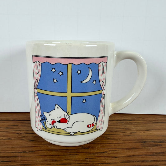 Vintage mok slapende kat