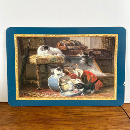 Vintage placemat spelende kittens