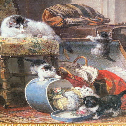 Vintage placemat spelende kittens