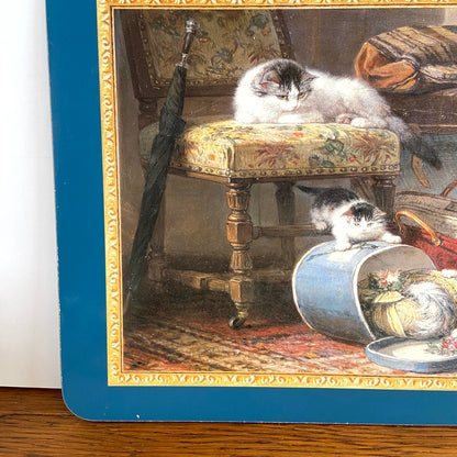 Vintage placemat spelende kittens