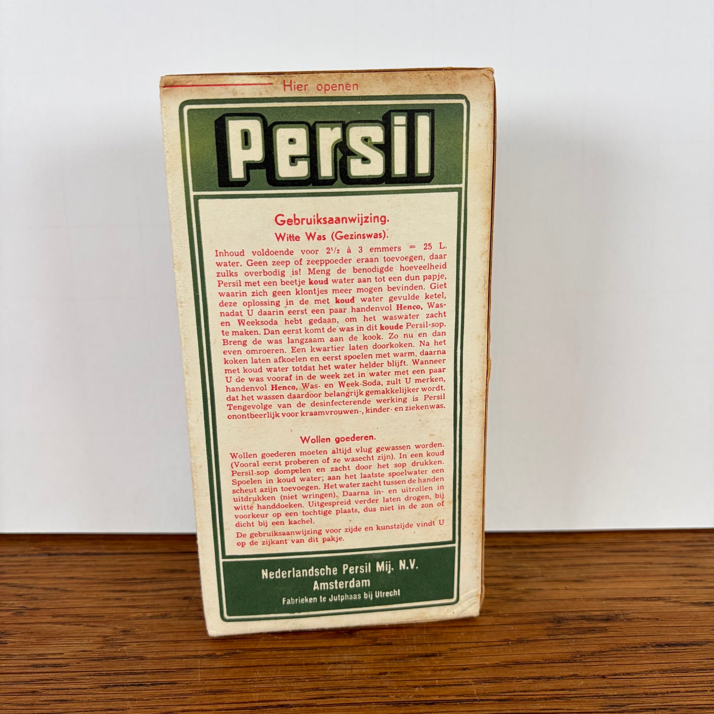 Vintage Persil wasmiddel verpakking