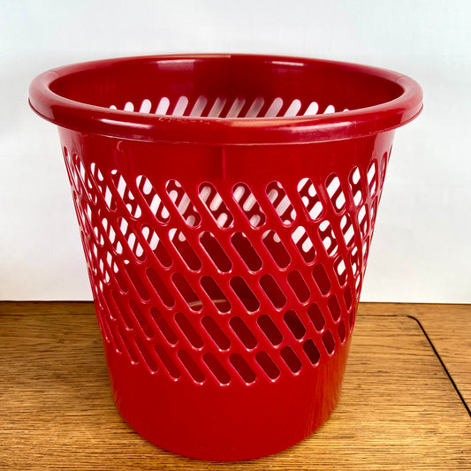 Vintage plastic prullenbak rood