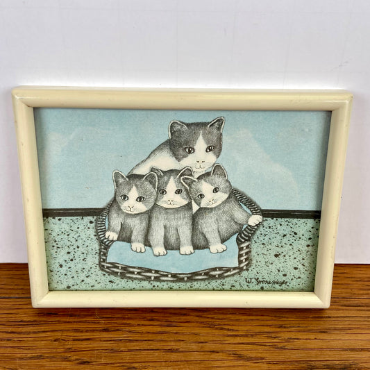 Vintage schilderij katten