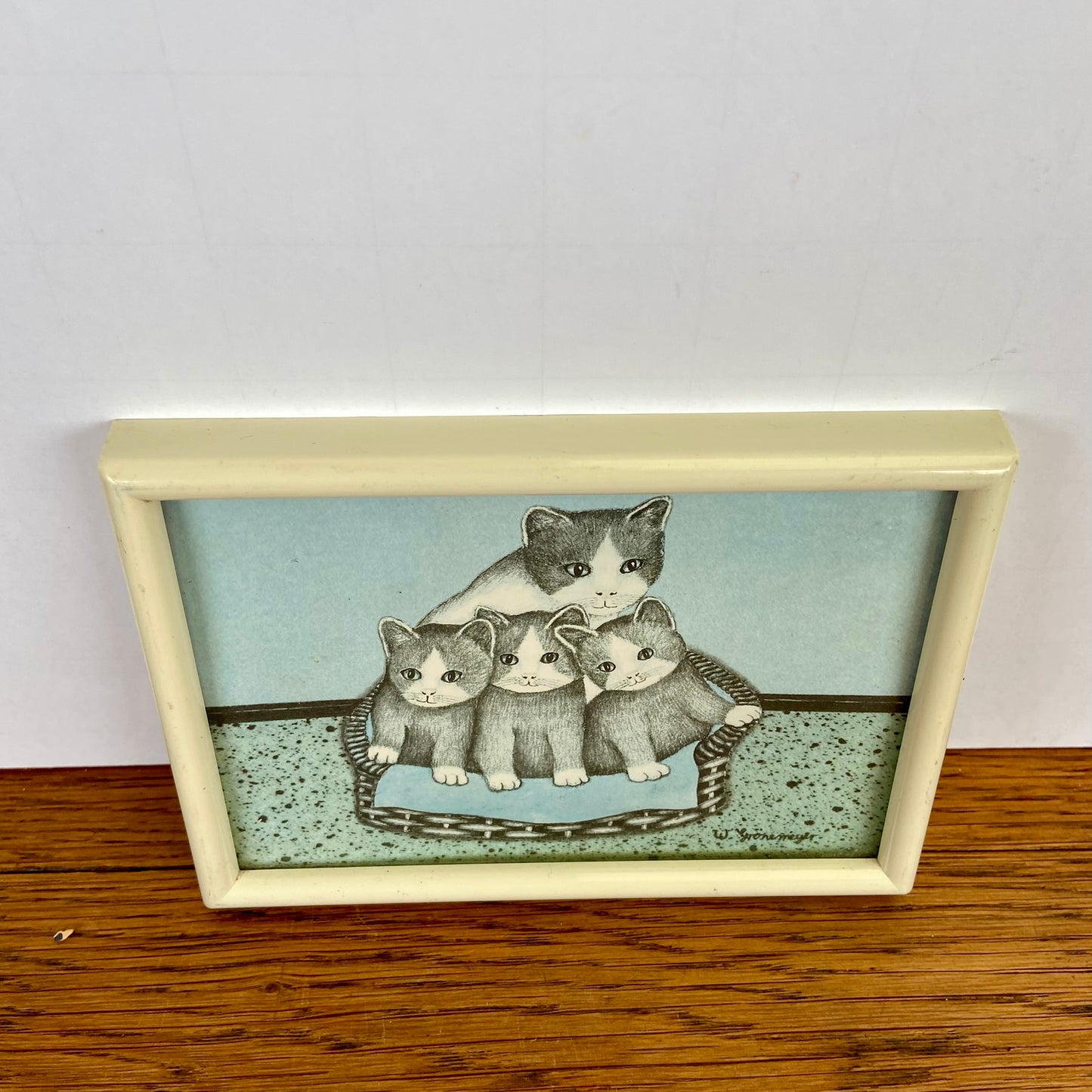 Vintage schilderij katten