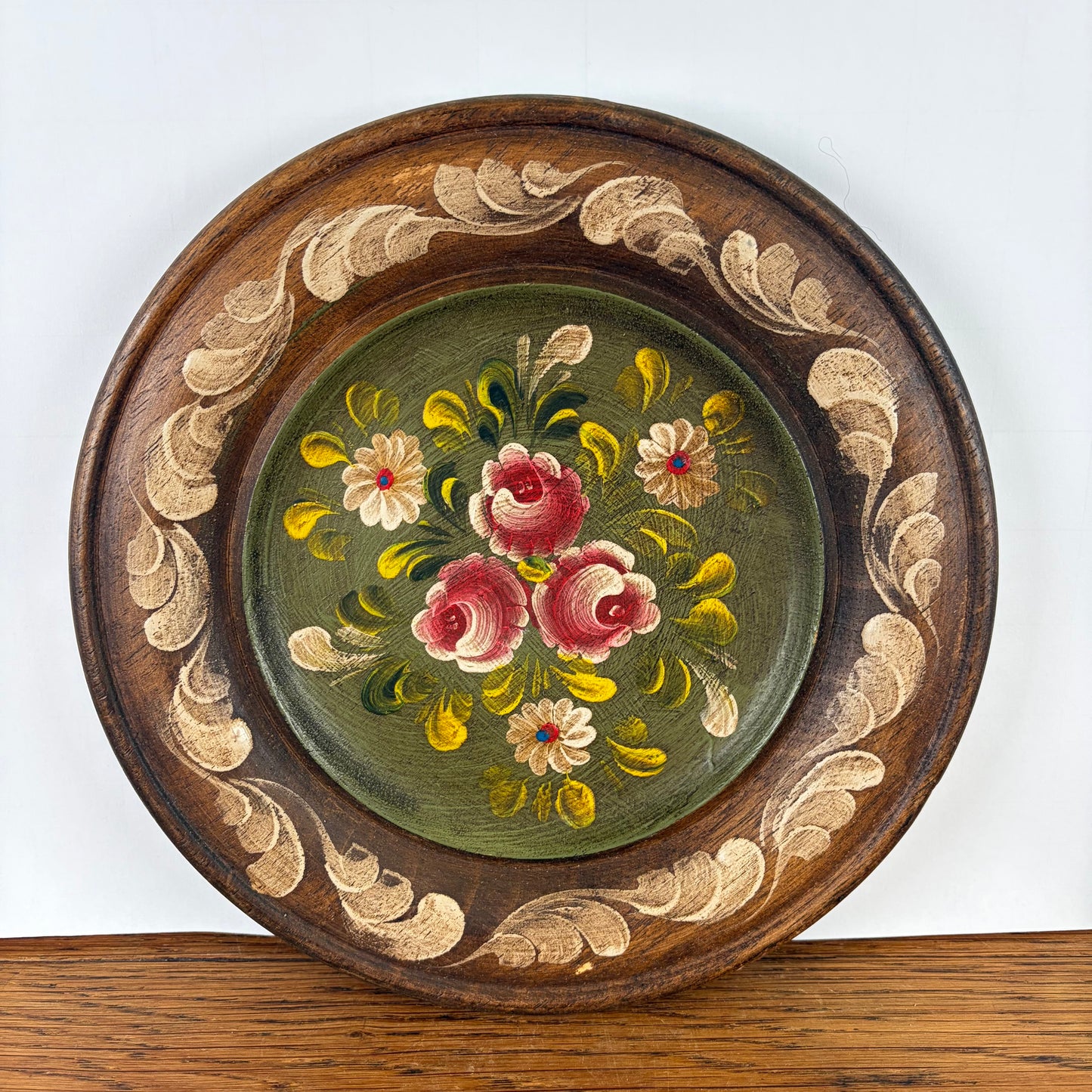 Vintage houten wandbord groen