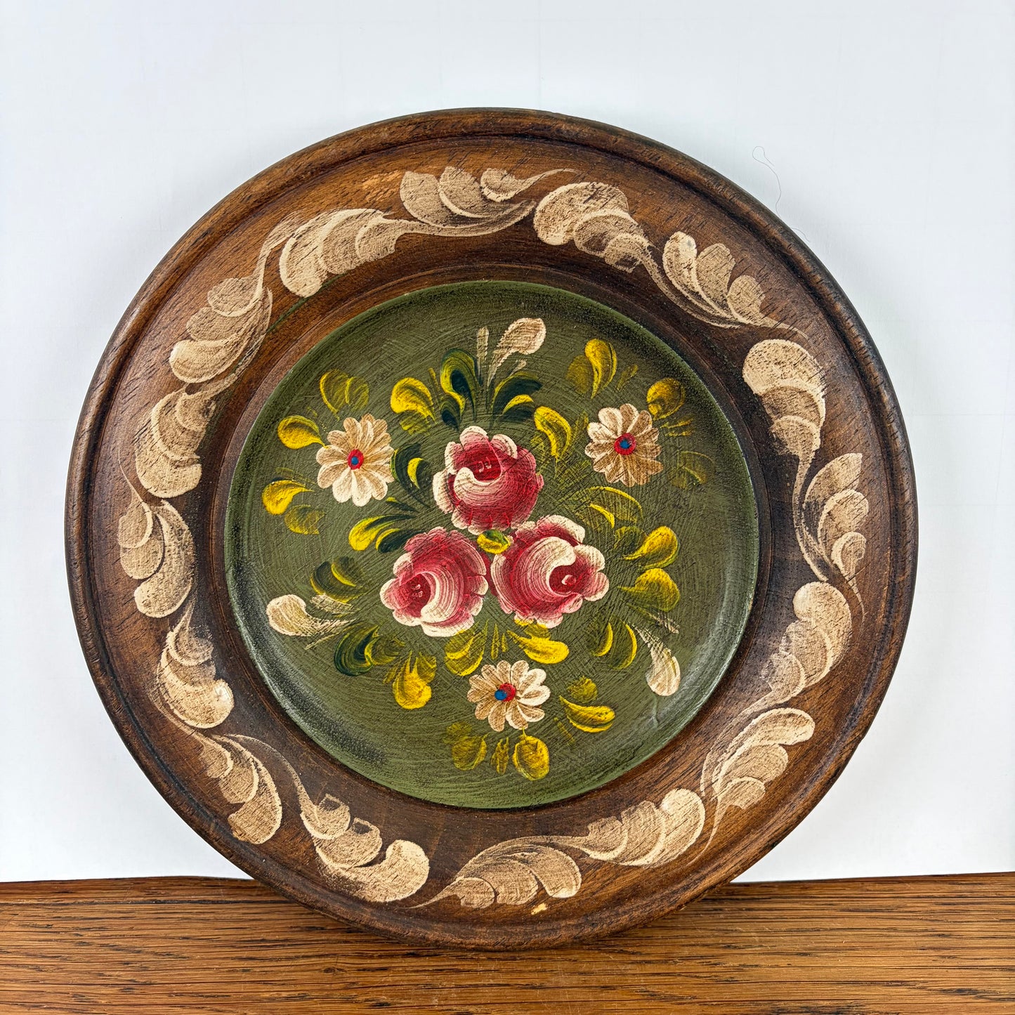 Vintage houten wandbord groen
