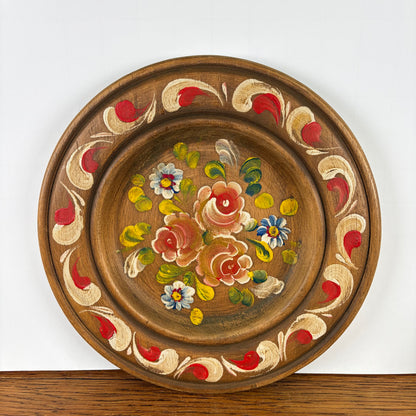 Vintage houten wandbord rood