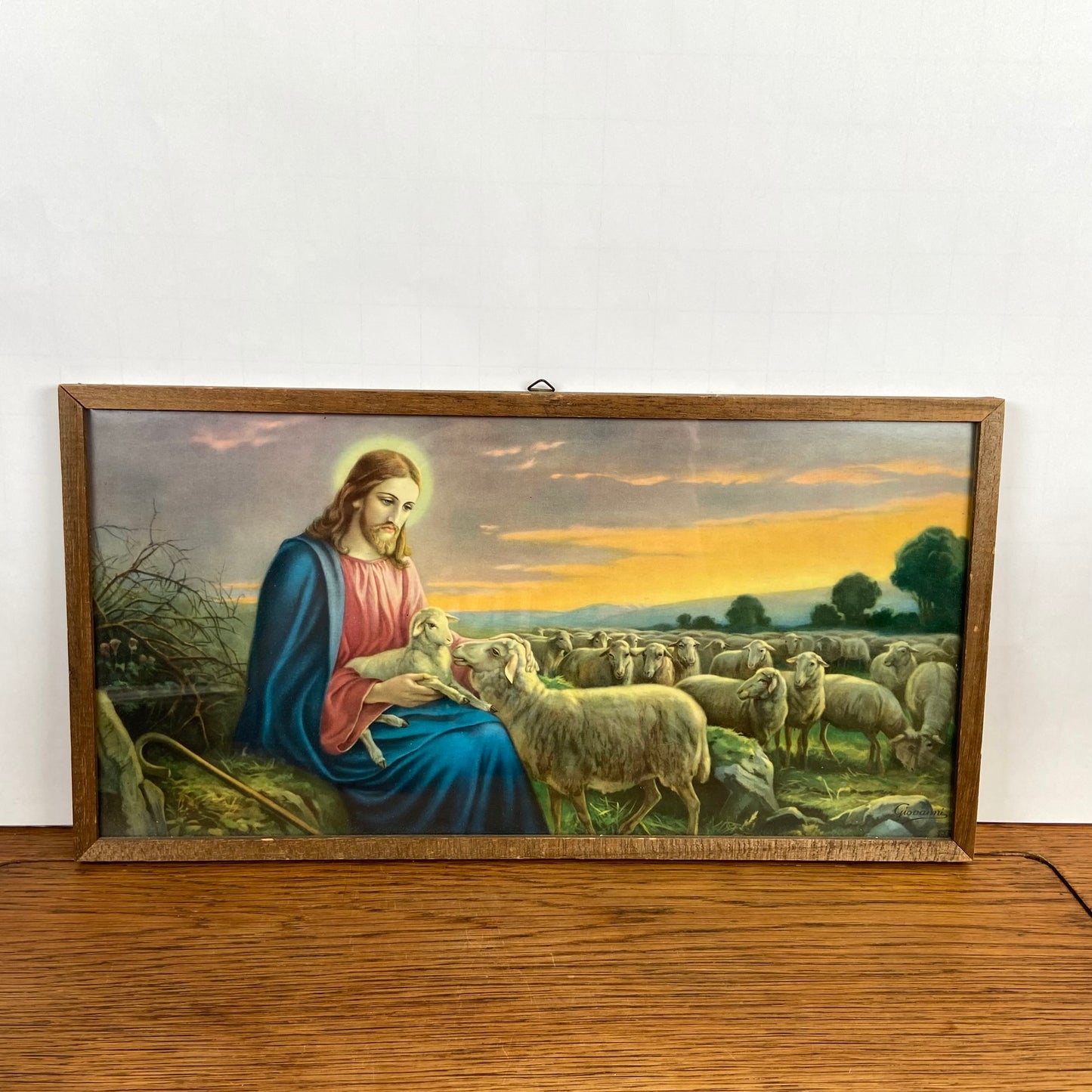 Vintage schilderij Jezus de goede herder