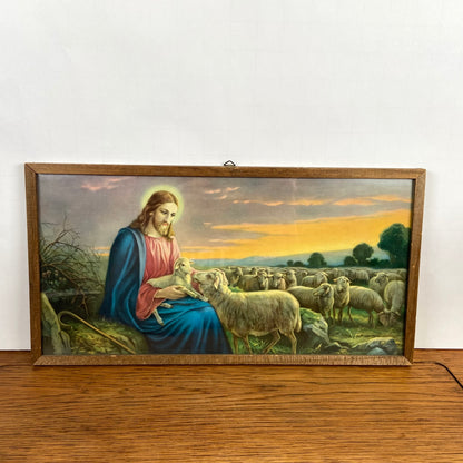 Vintage schilderij Jezus de goede herder