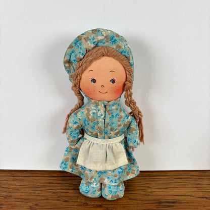 Vintage popje Holly Hobbie stijl blauw