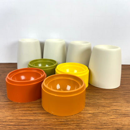 Vintage eierdopjes tupperware