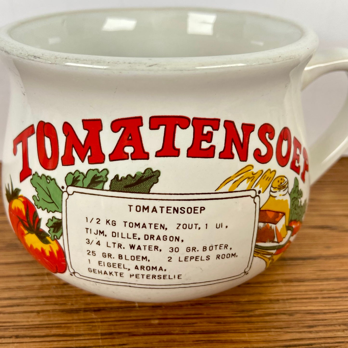 Vintage soepkom Tomatensoep