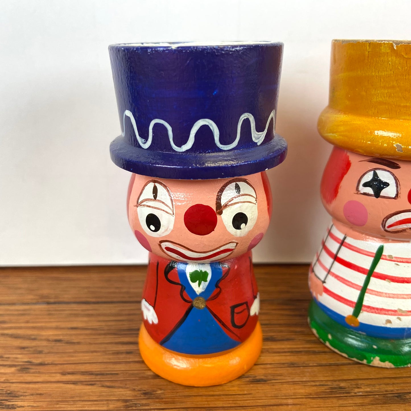 3 vintage eierdopjes clowns