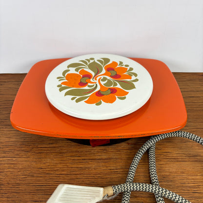 Vintage oranje warmhoud plaatje