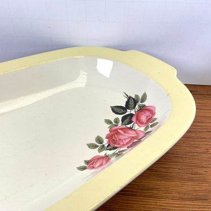 Vintage serveerschaal gele rand