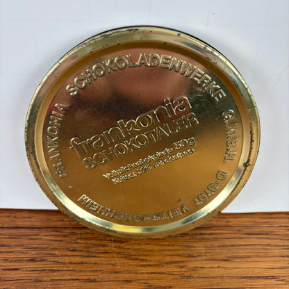 Vintage rond blikje Frankonia Schokotaler