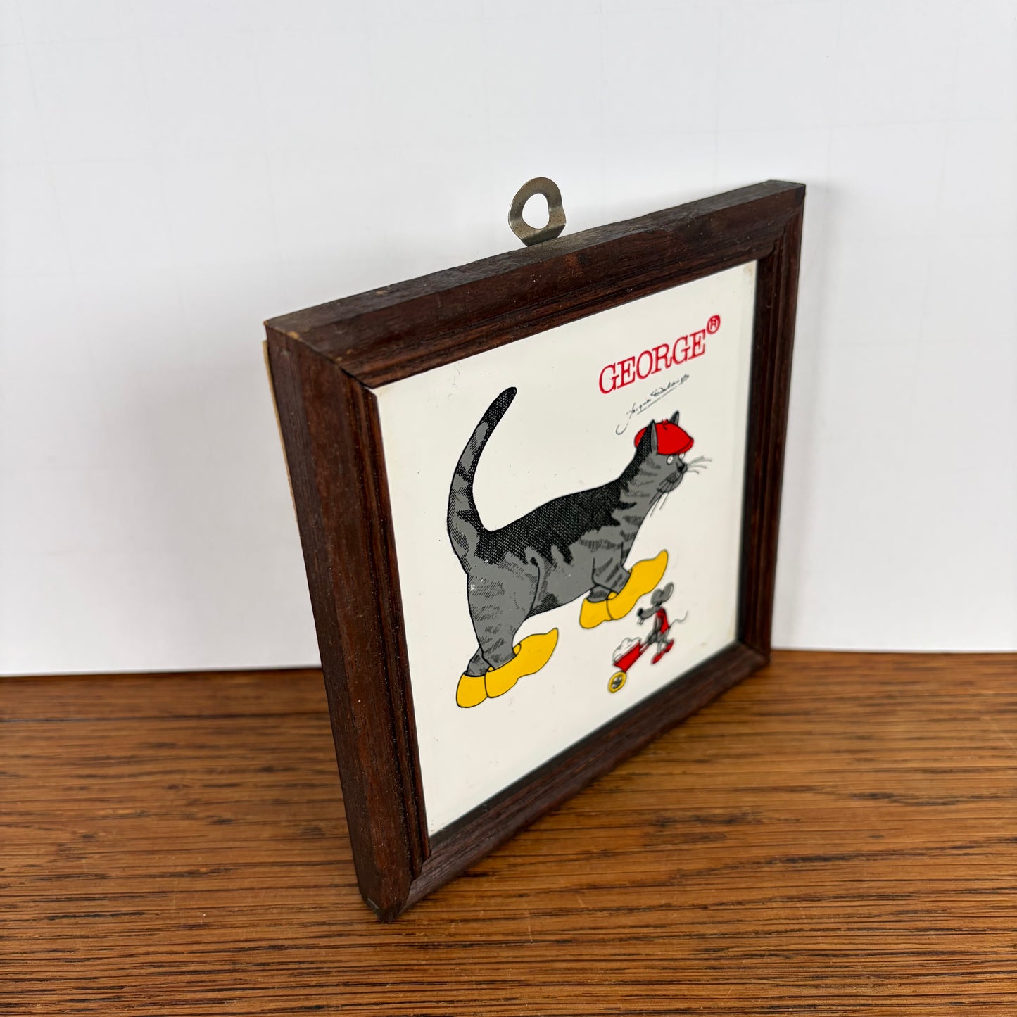 Vintage tegel George Happy Cat Design klompen