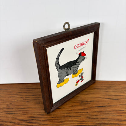 Vintage tegel George Happy Cat Design klompen