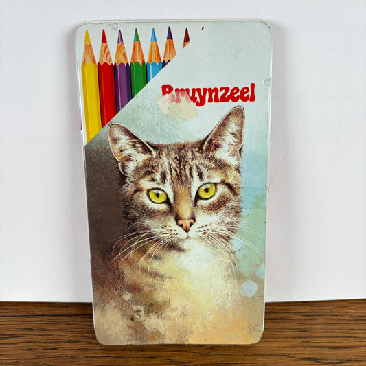 Bruynzeel blikje voor potloden met kat