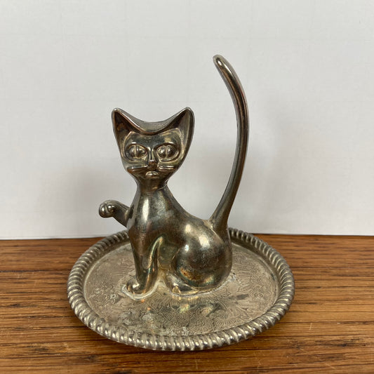 Vintage ringenhouder kat