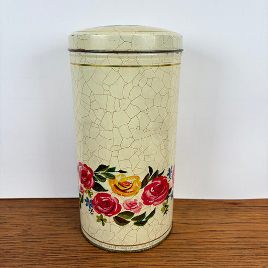 Vintage beschuitbus Verkade rozen Craquelé