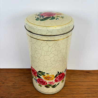 Vintage beschuitbus Verkade rozen Craquelé