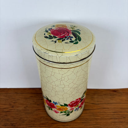 Vintage beschuitbus Verkade rozen Craquelé