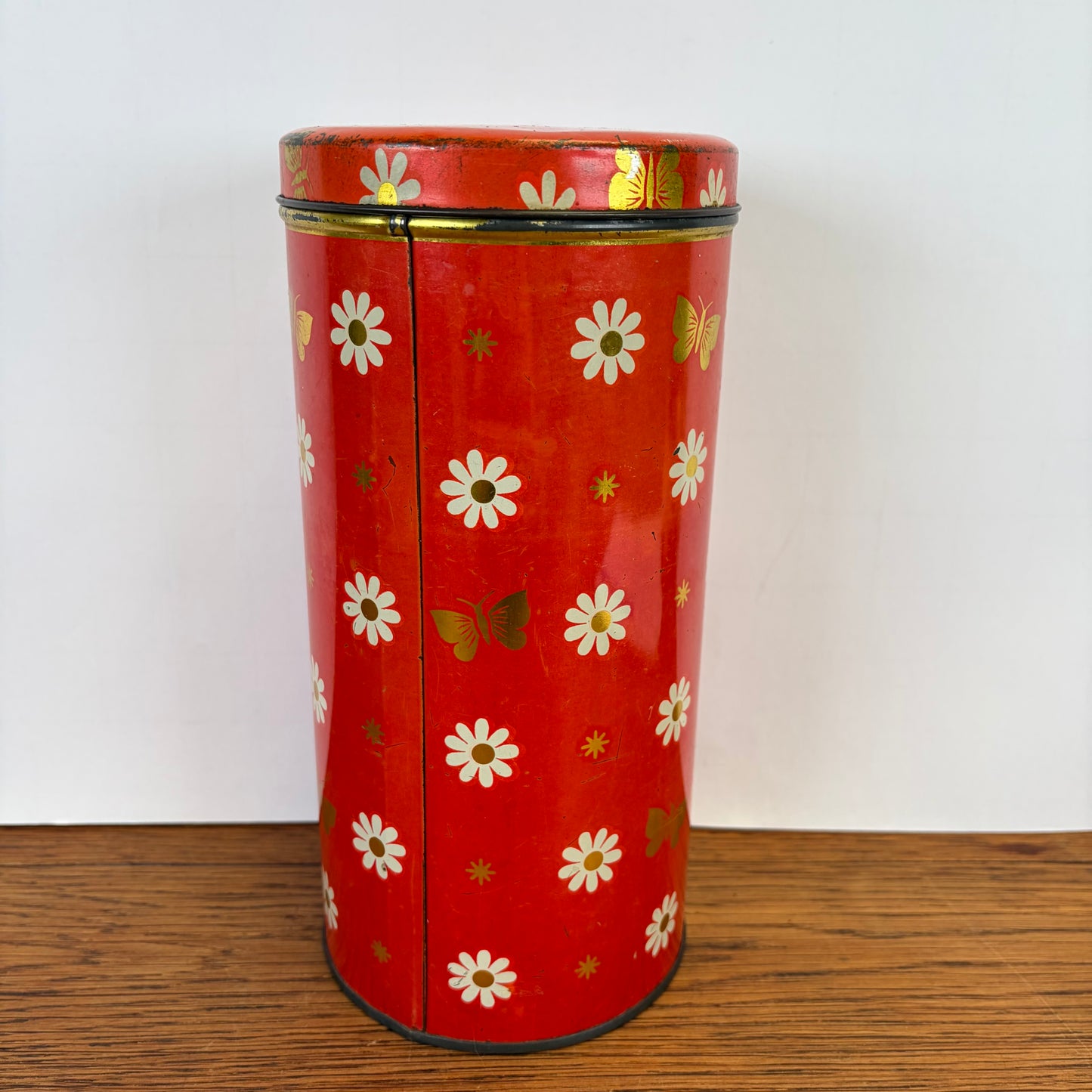 Vintage beschuitbus Ark rood