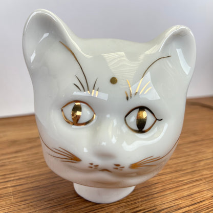 Katten theepot wit goud