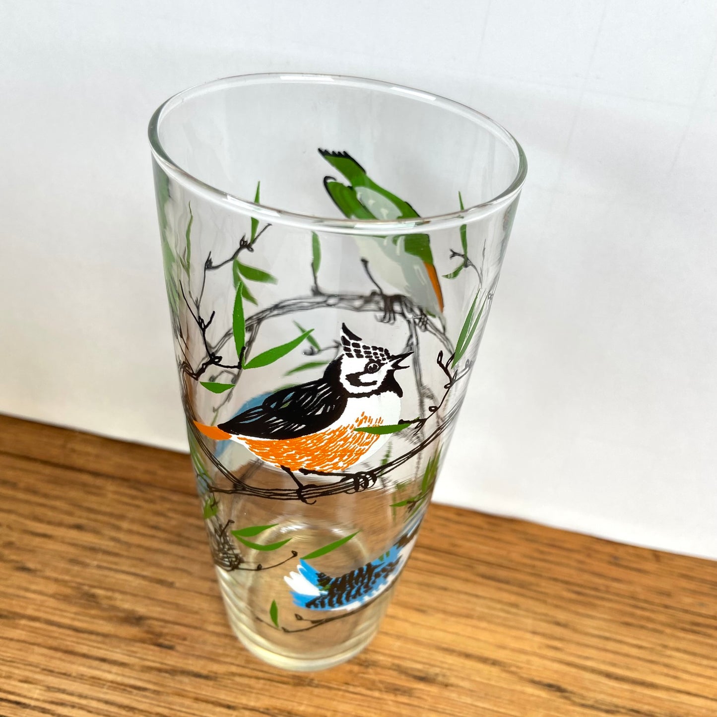 Vintage bierglas vogels